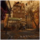 Höllvanian Old Town In Fall Scene